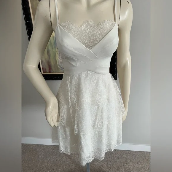 NWT BCBGMaxAzria “Josanna” White Lace Mini Dress 🤍 - Picture 6 of 16